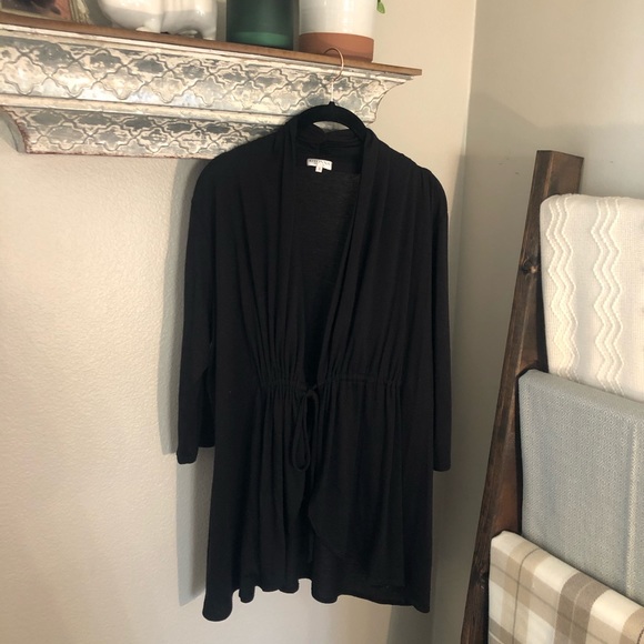 Black Cardigan with Front Tie - Picture 1 of 2